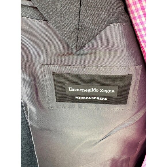 RECENT MODEL! Ermenegildo ZEGNA Modern 2-Button Dark Gray Sport Jacket 42 R e52 - Picture 4 of 4
